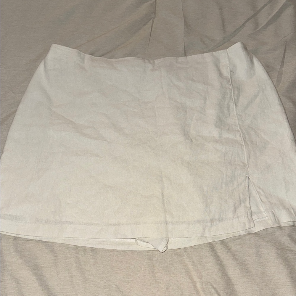 Abercrombie & Fitch Linen Cream Mini Skirt